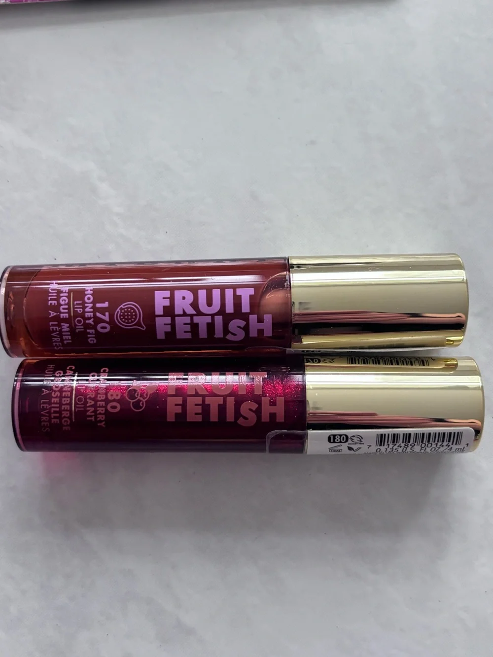 New set of 2 Milani Fruit Fetish Lip Oil Honey Fig & Cranberry Currant